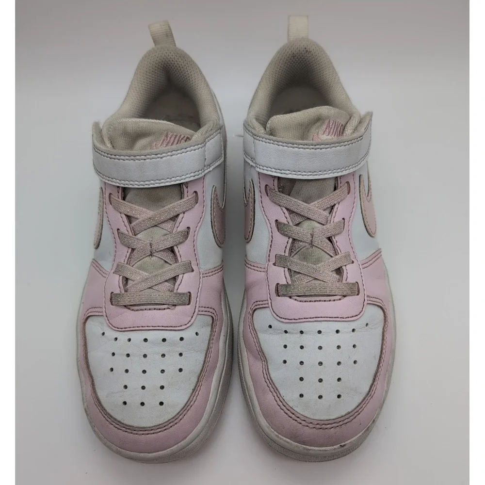 Nike Court Borough Low 2 White Pink Foam Youth Girls Size 2Y‎ Sneakers
